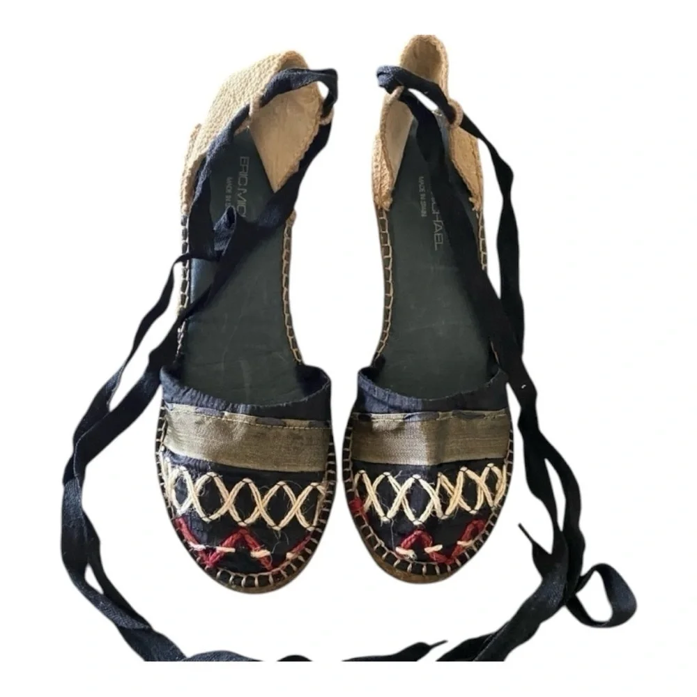 ERIC MICHAEL-unique wedge espadrilles, size 11